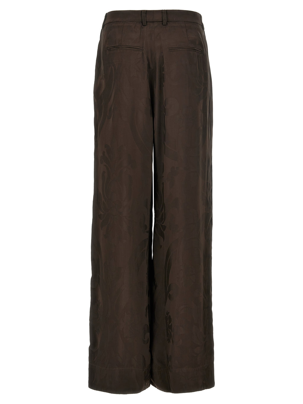 Brown Viscose Casual Pants