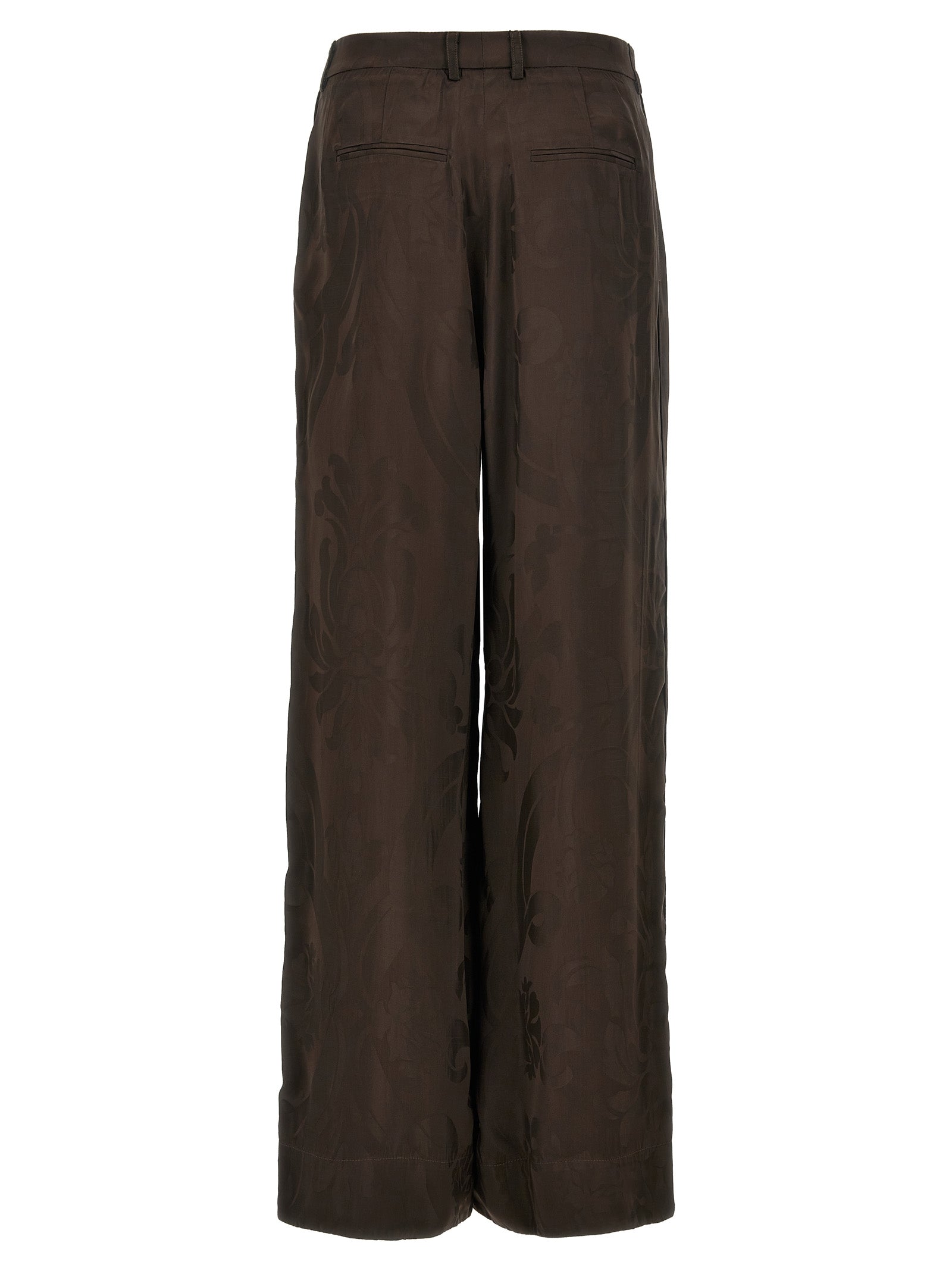 Brown Viscose Casual Pants