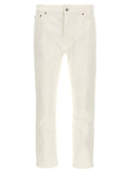 White Cotton Straight-Leg Jeans
