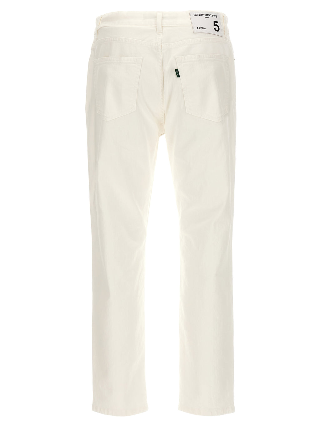 White Cotton Straight-Leg Jeans