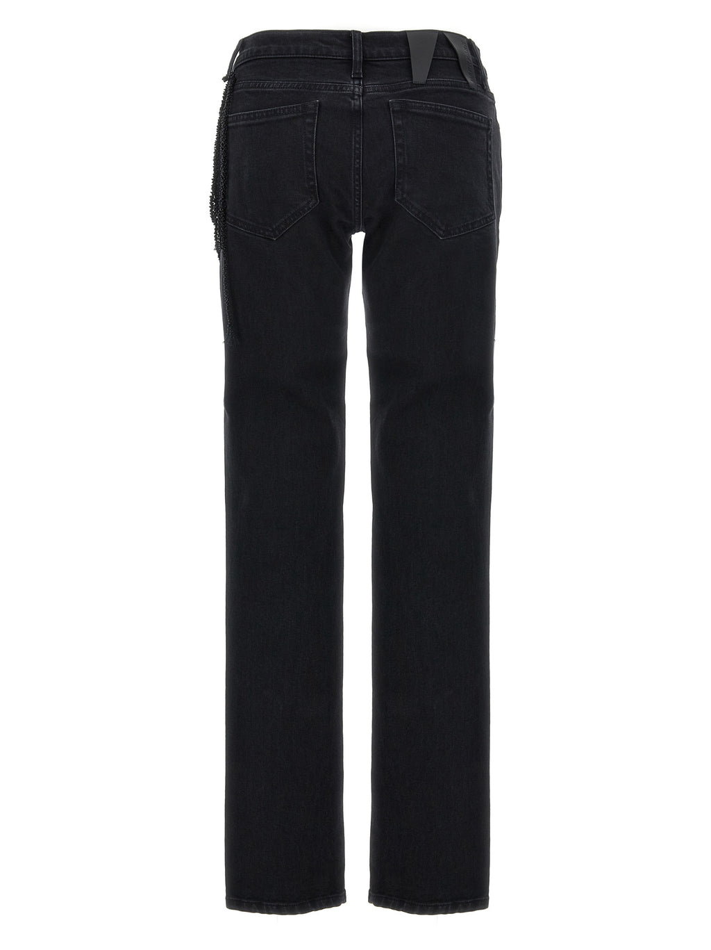 Black Cotton Straight-Leg Jeans