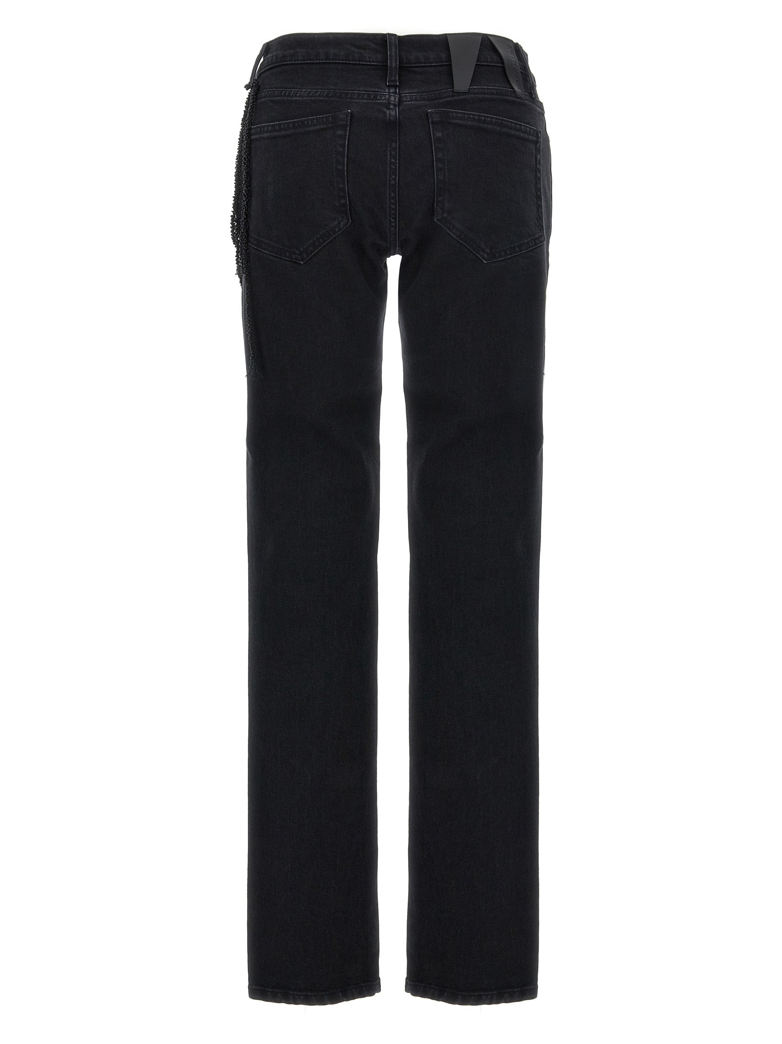 Black Cotton Straight-Leg Jeans