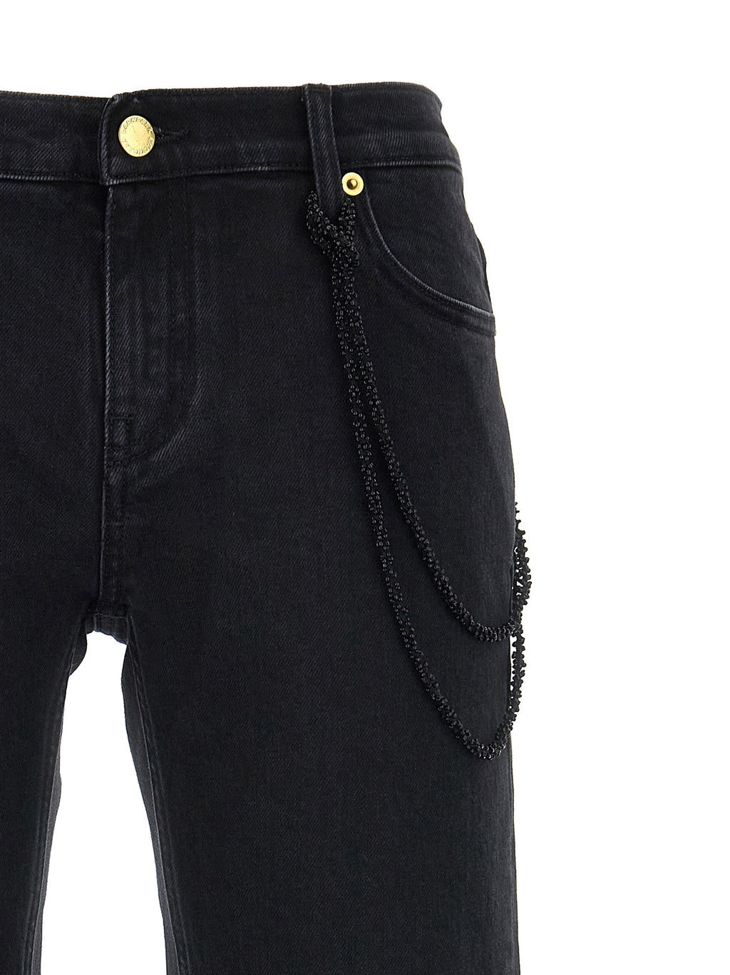 Black Cotton Straight-Leg Jeans