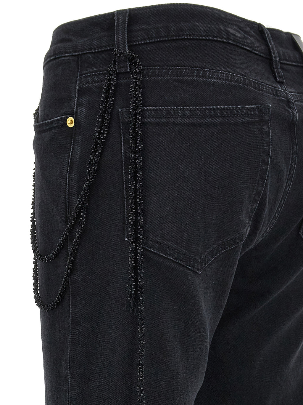 Black Cotton Straight-Leg Jeans
