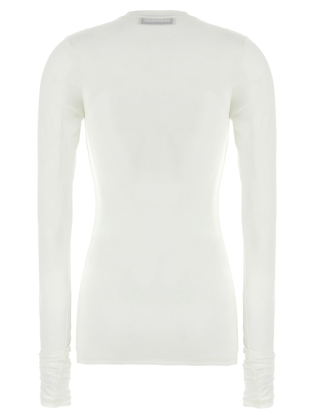 White Polyester Long Sleeve T-Shirt
