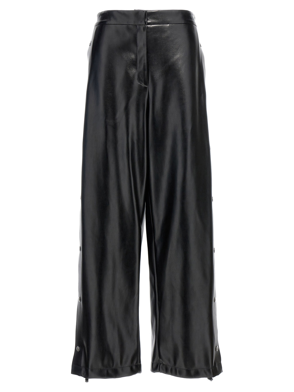 Black Polyester Casual Pants