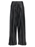 Black Polyester Casual Pants
