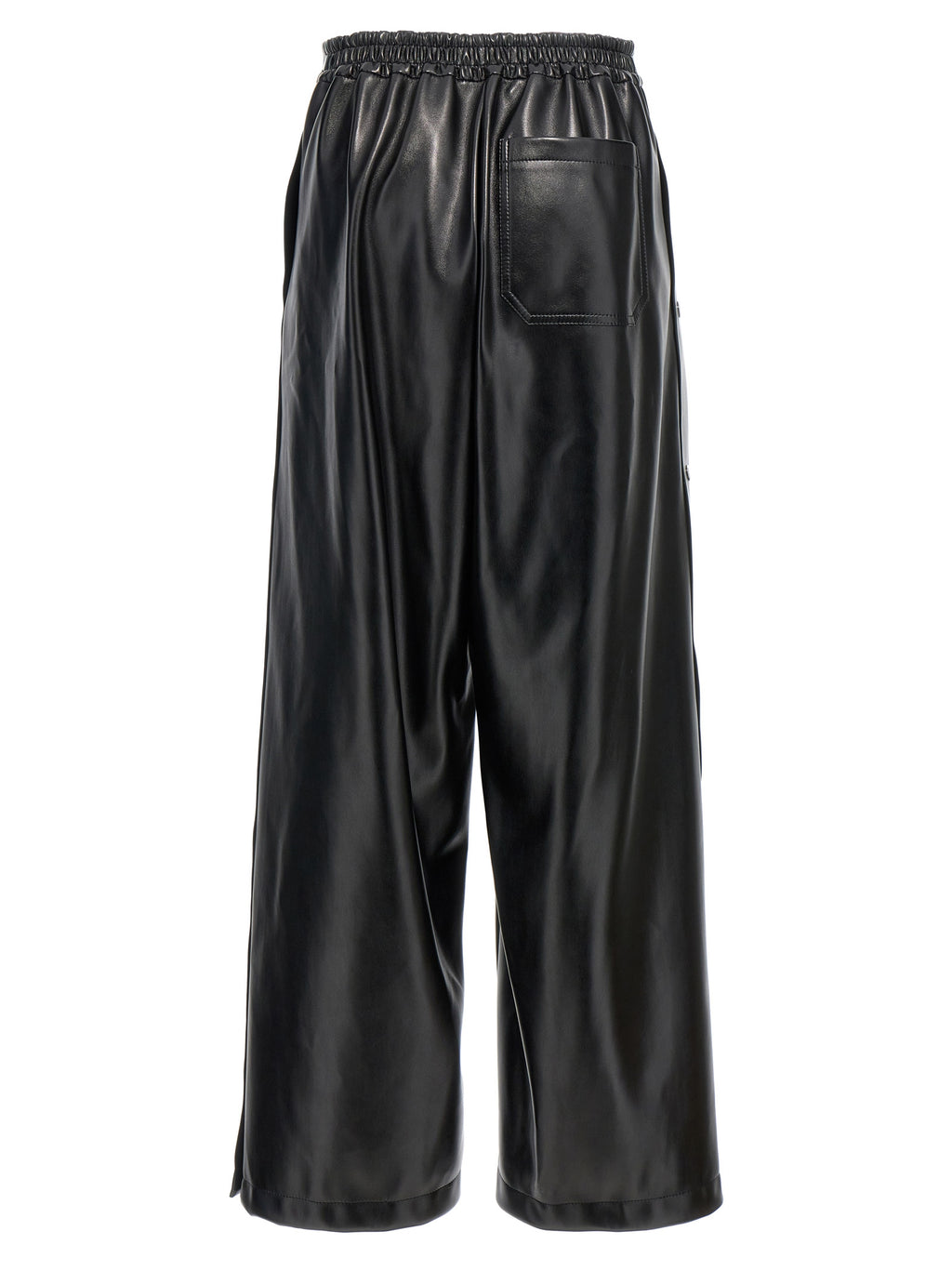 Black Polyester Casual Pants