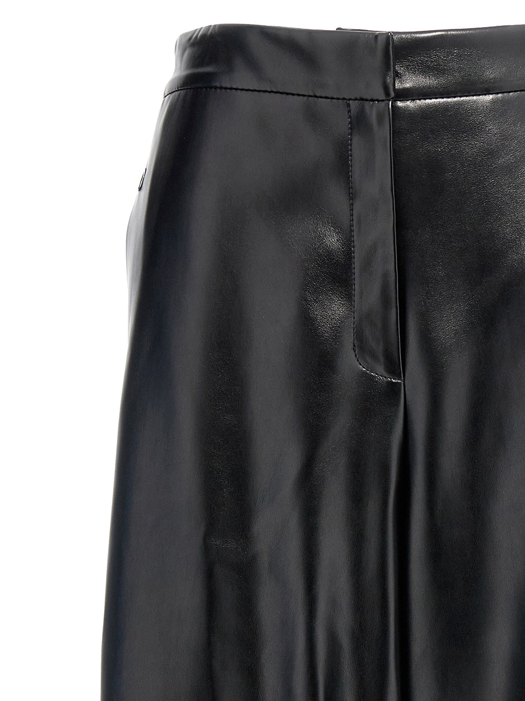 Black Polyester Casual Pants