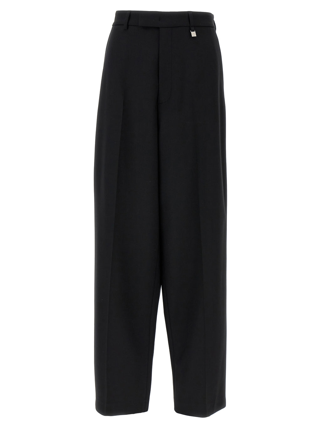 Black Virgin Wool Casual Pants