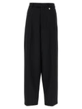 Black Virgin Wool Casual Pants