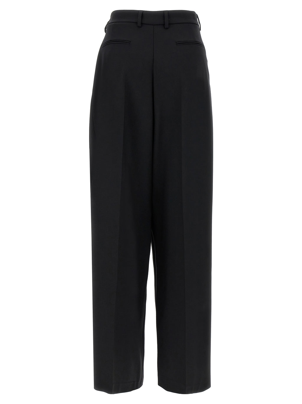 Black Virgin Wool Casual Pants