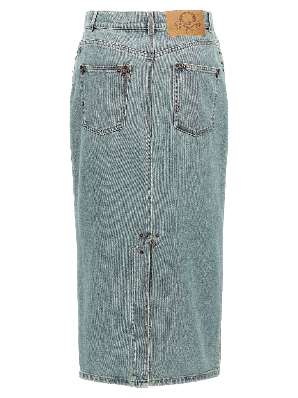 Blue Cotton Midi Skirt
