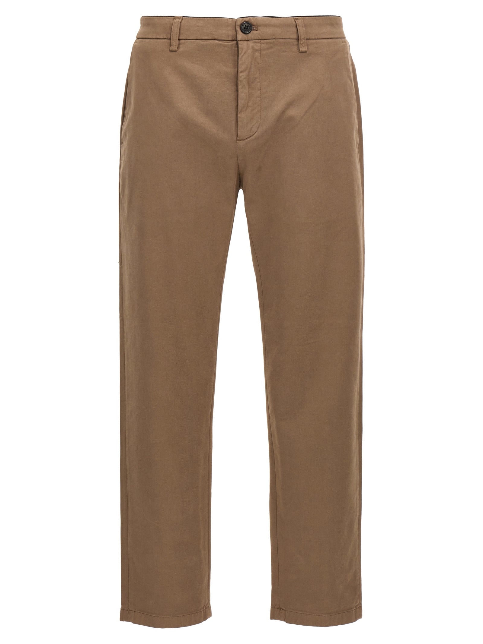 Brown Cotton Casual Pants