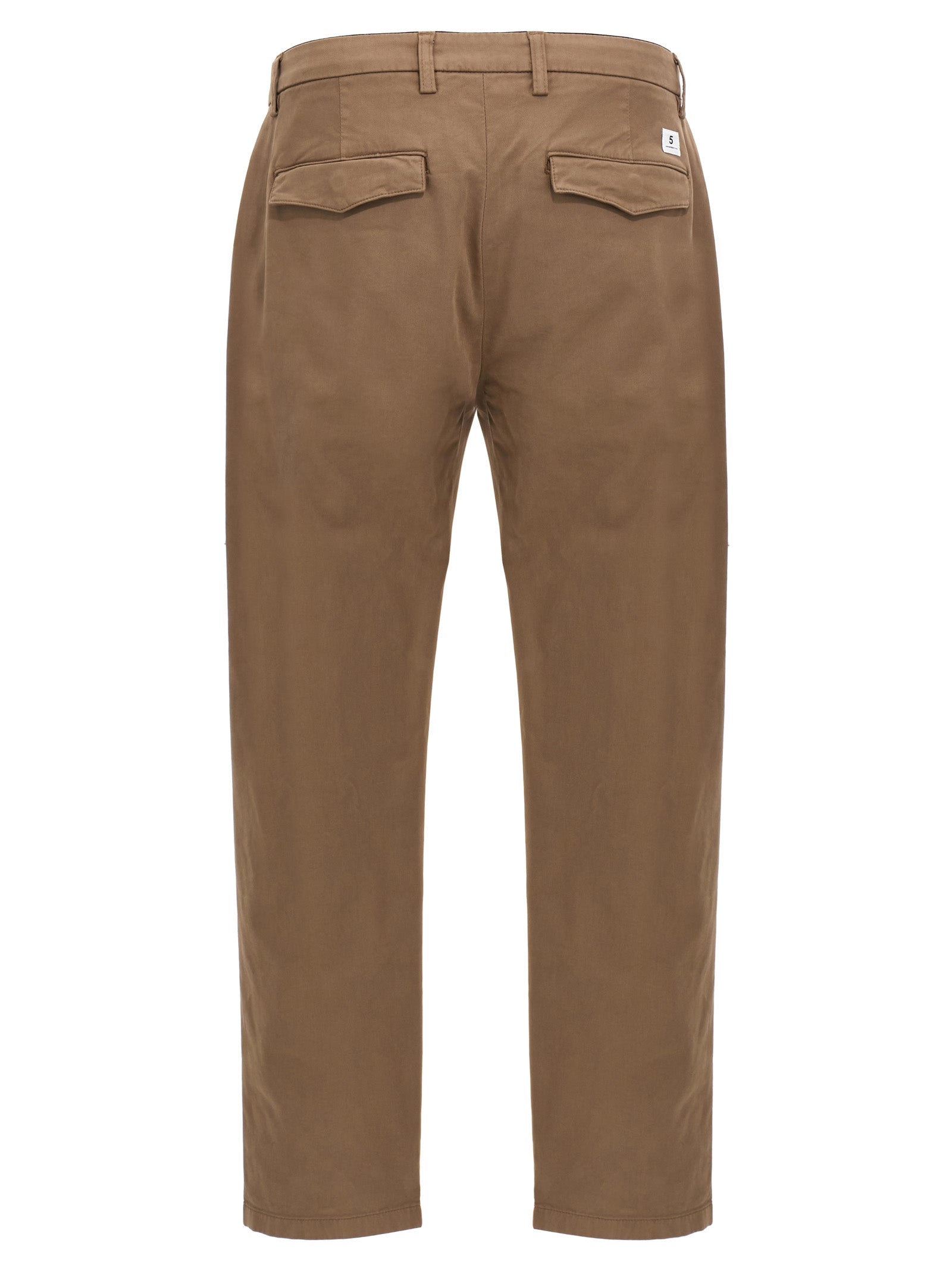 Brown Cotton Casual Pants