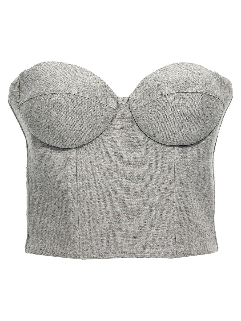 Gray Viscose Sleeveles T-Shirt