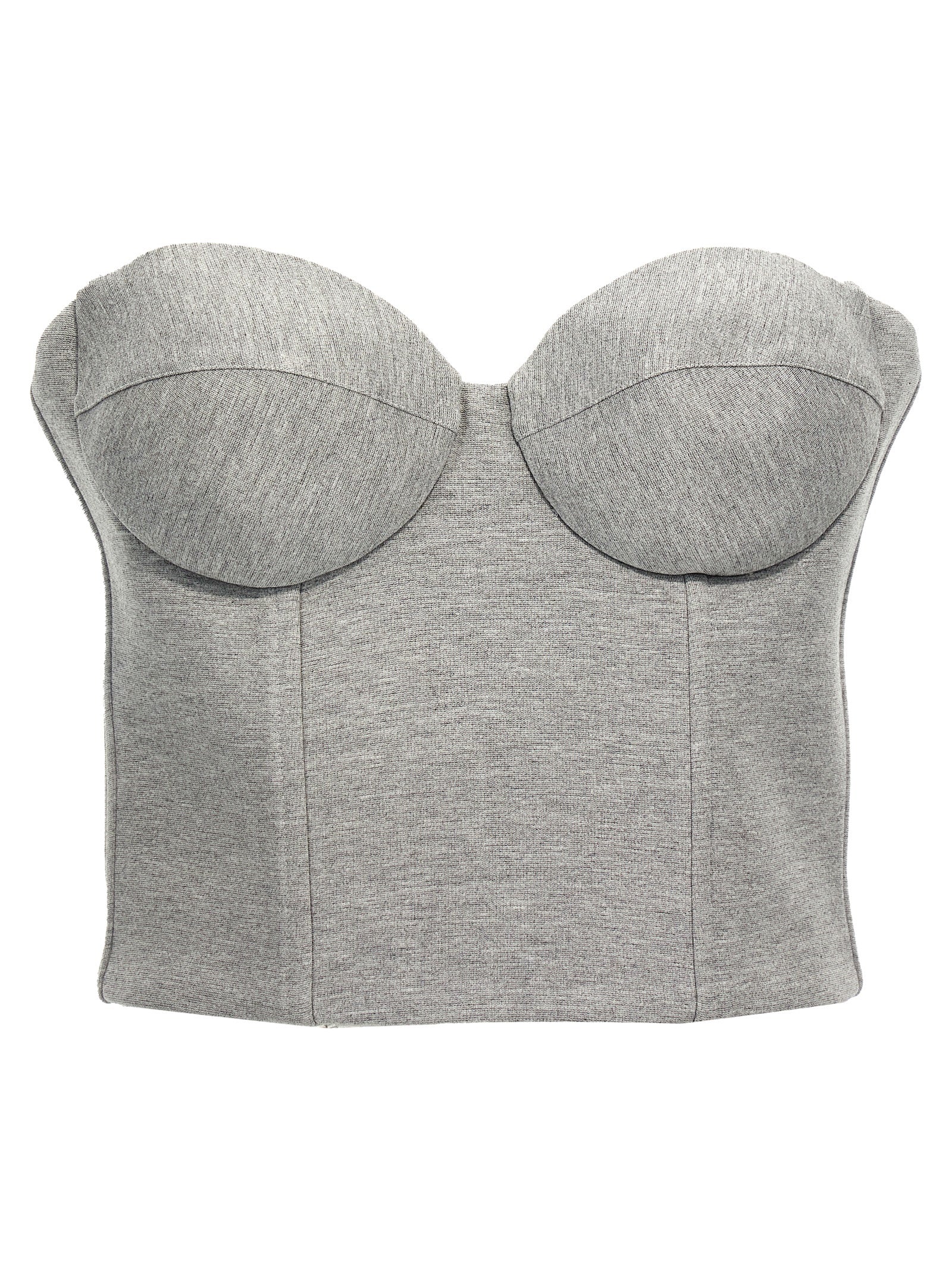 Gray Viscose Sleeveles T-Shirt