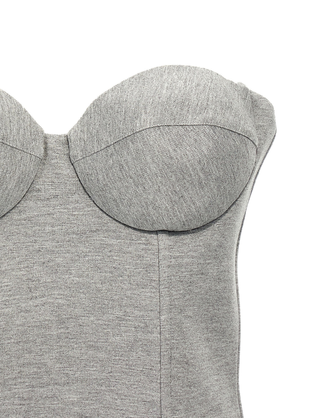 Gray Viscose Sleeveles T-Shirt