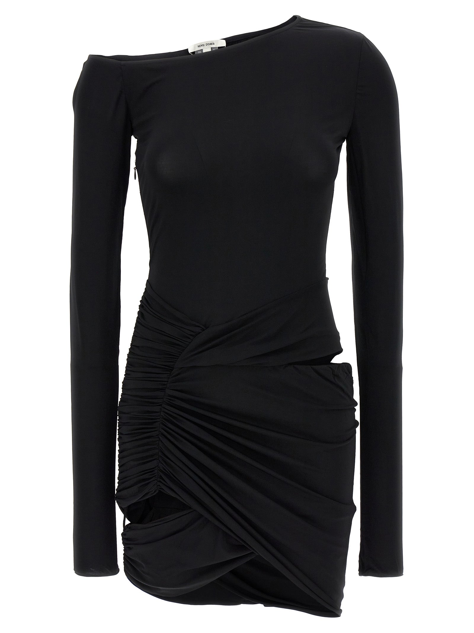 Black Viscose Mini Skirt