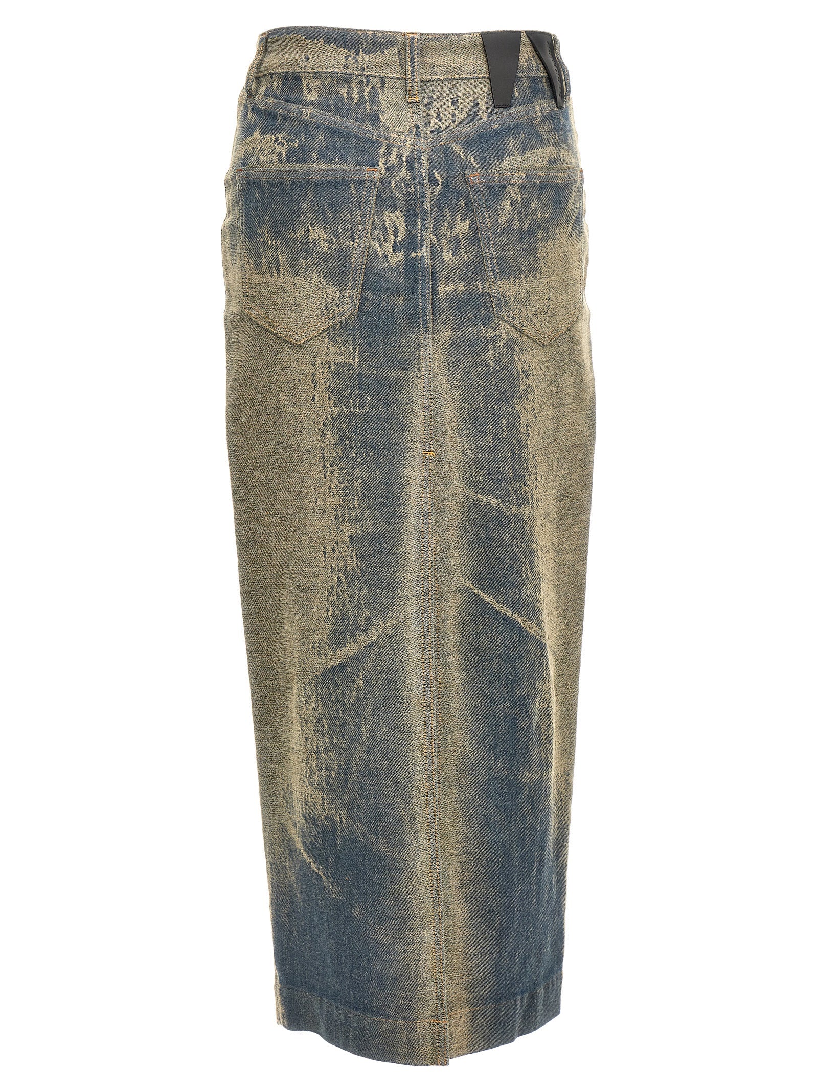 Blue Cotton Mini Skirt
