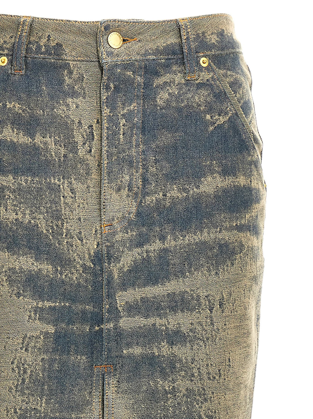 Blue Cotton Mini Skirt