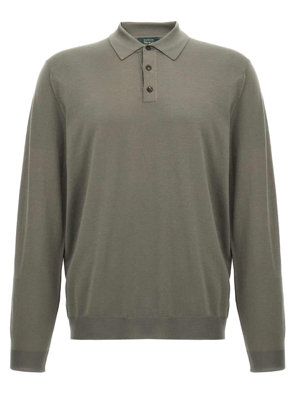 Gray Virgin Wool Polo Shirt