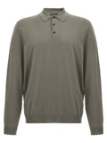 Gray Virgin Wool Polo Shirt