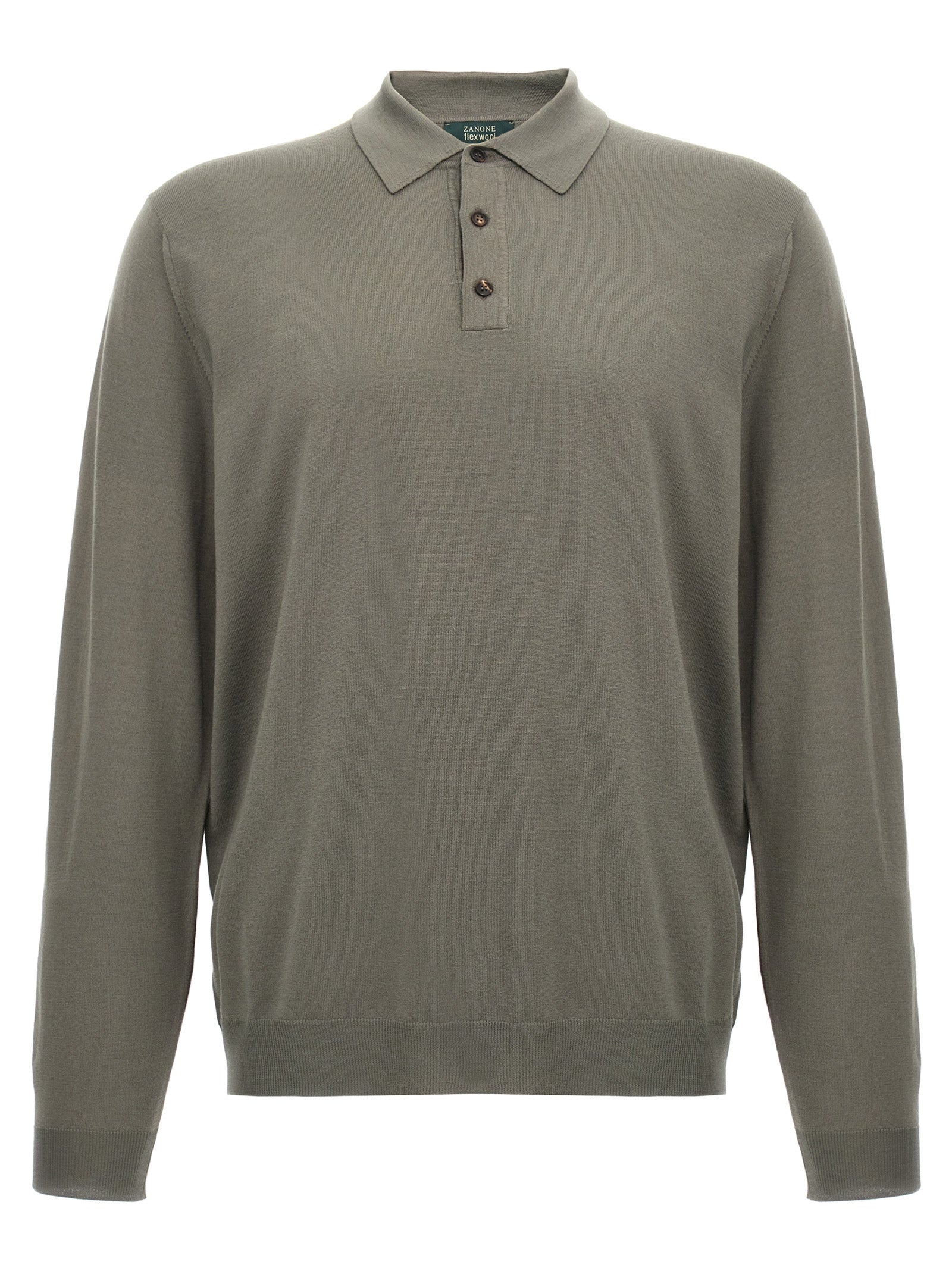 Gray Virgin Wool Polo Shirt