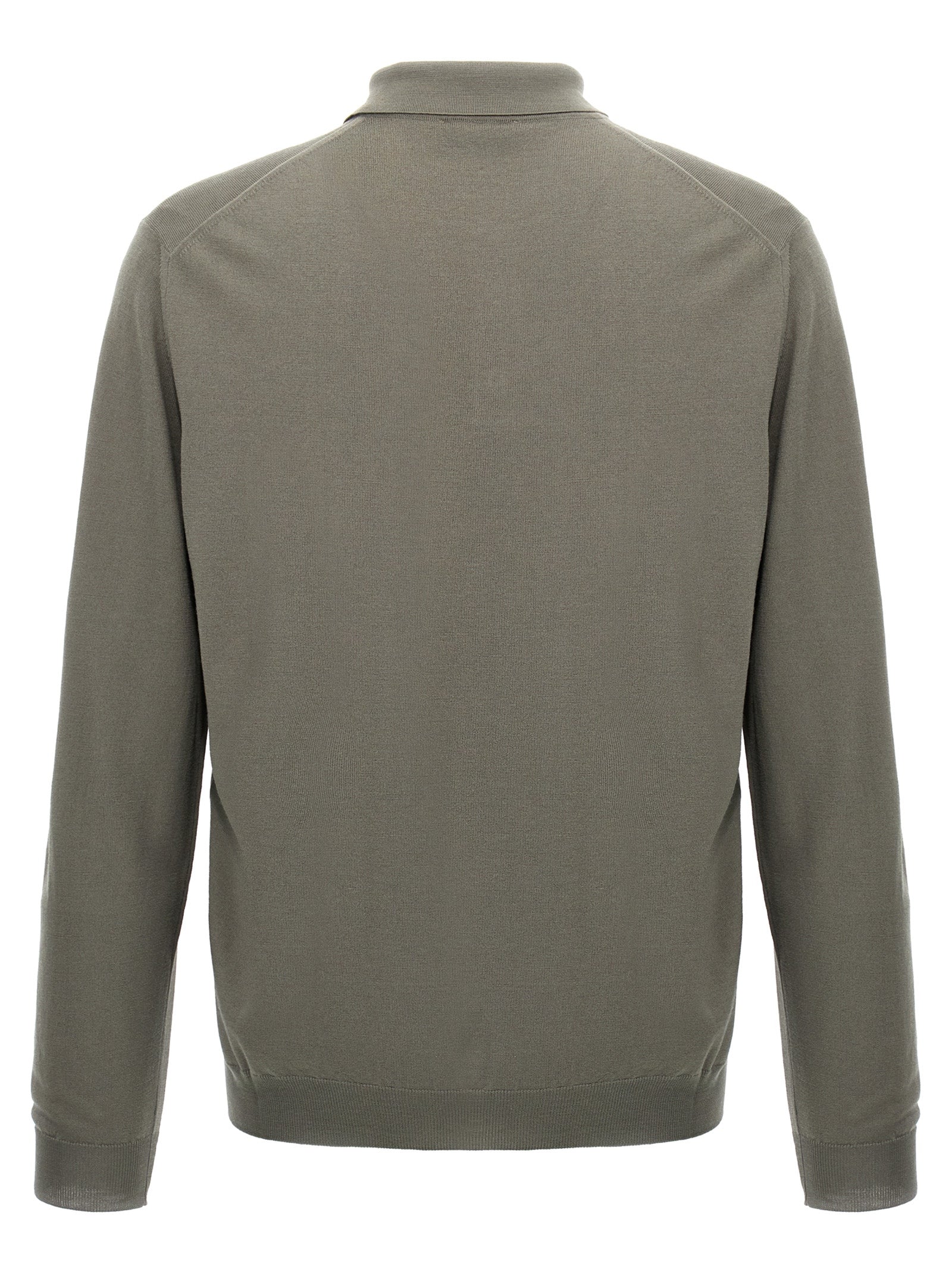 Gray Virgin Wool Polo Shirt