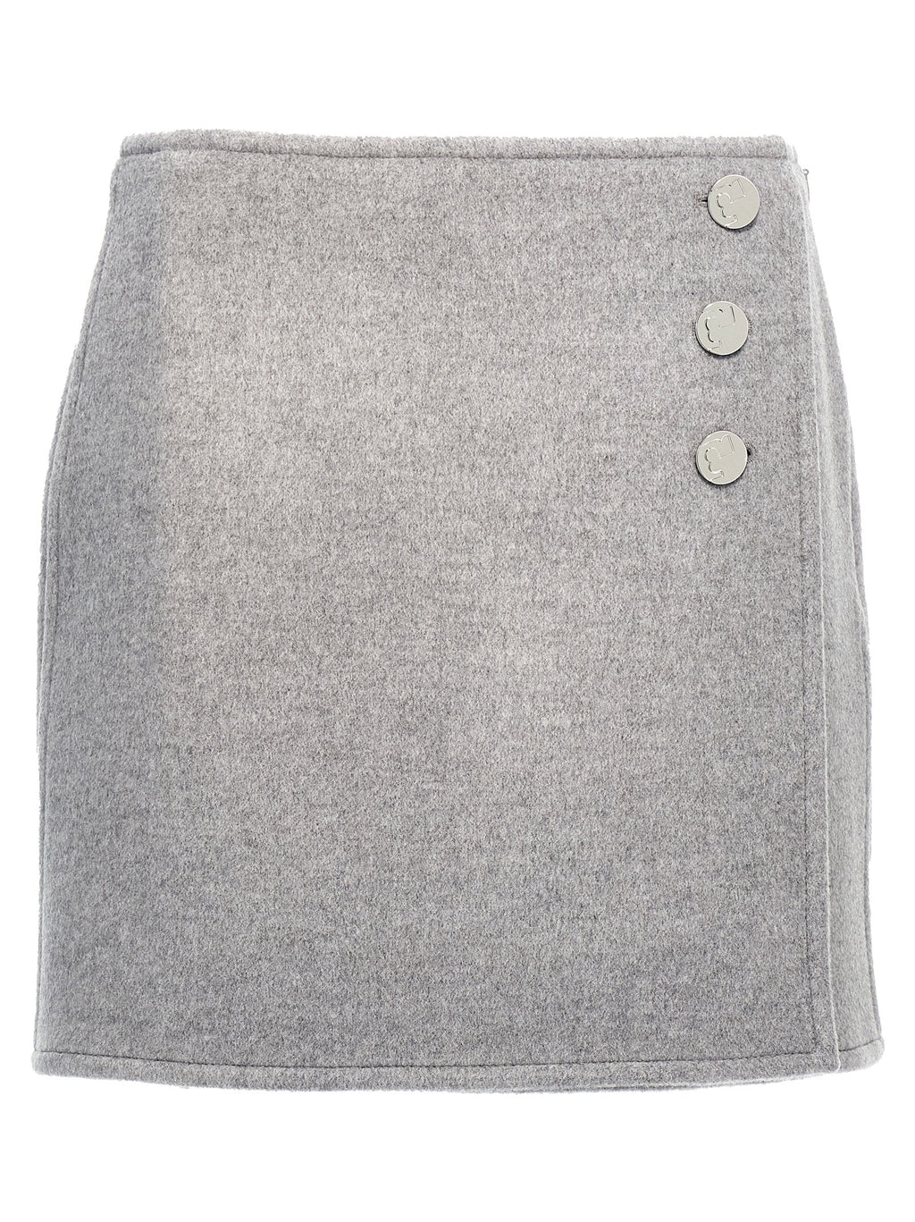 Gray Wool Long Skirt