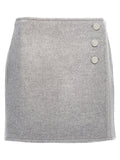 Gray Wool Long Skirt