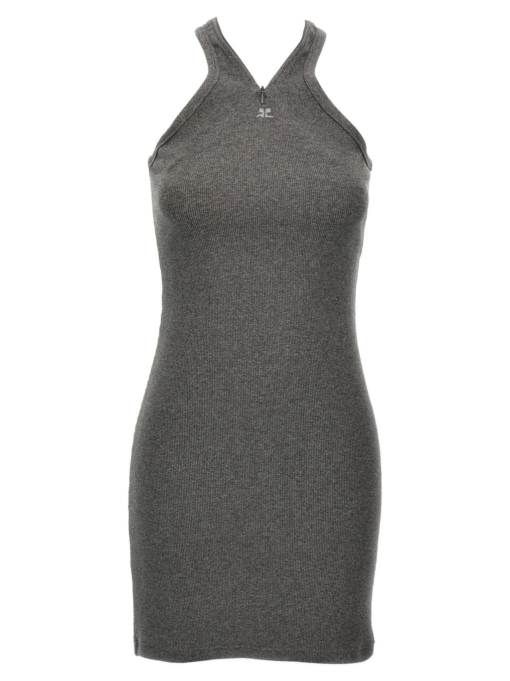 Gray Cotton Short Dress