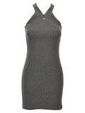 Gray Cotton Short Dress