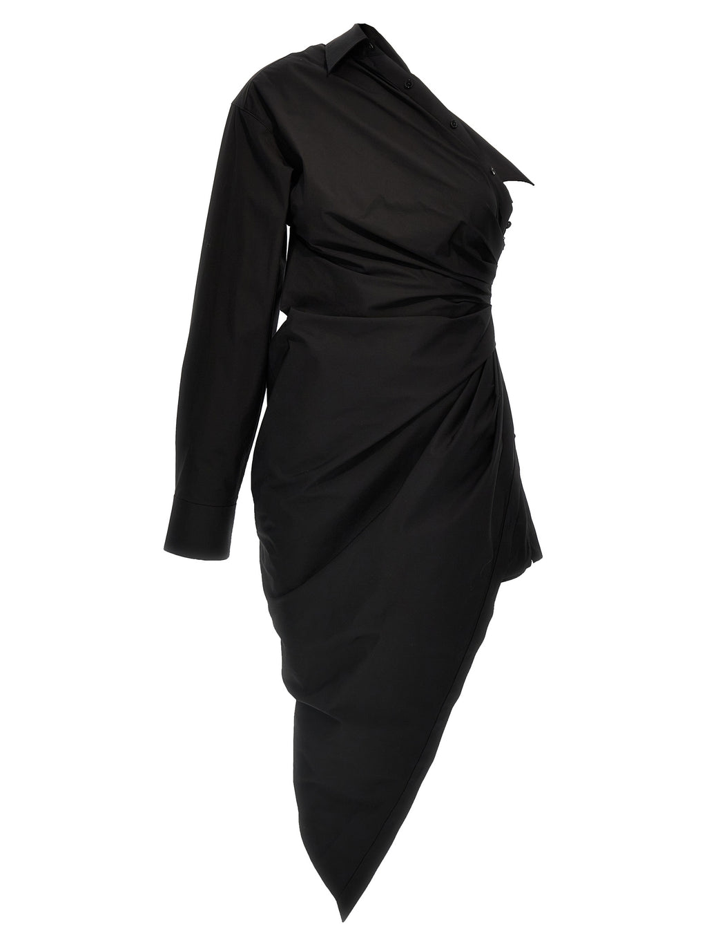 Black Cotton Short Dress