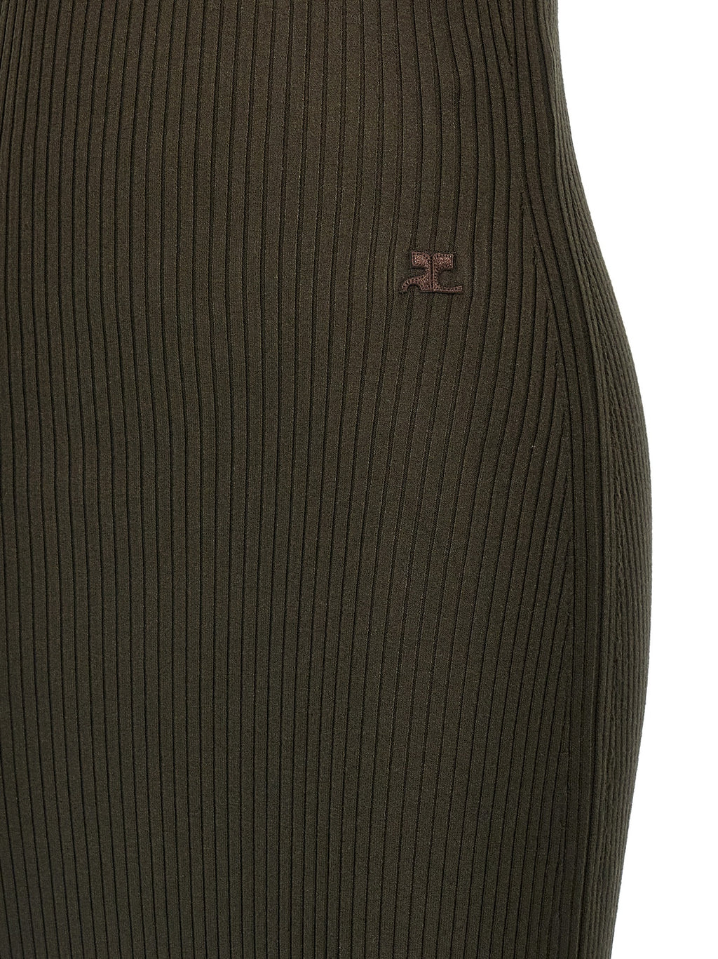 Brown Viscose Long Dress