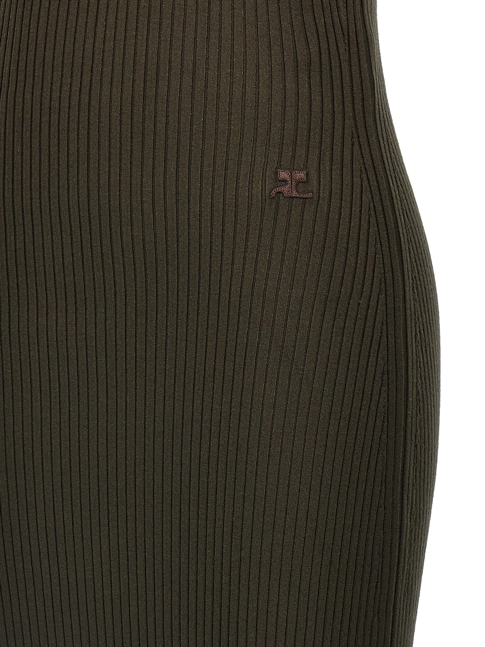 Brown Viscose Long Dress