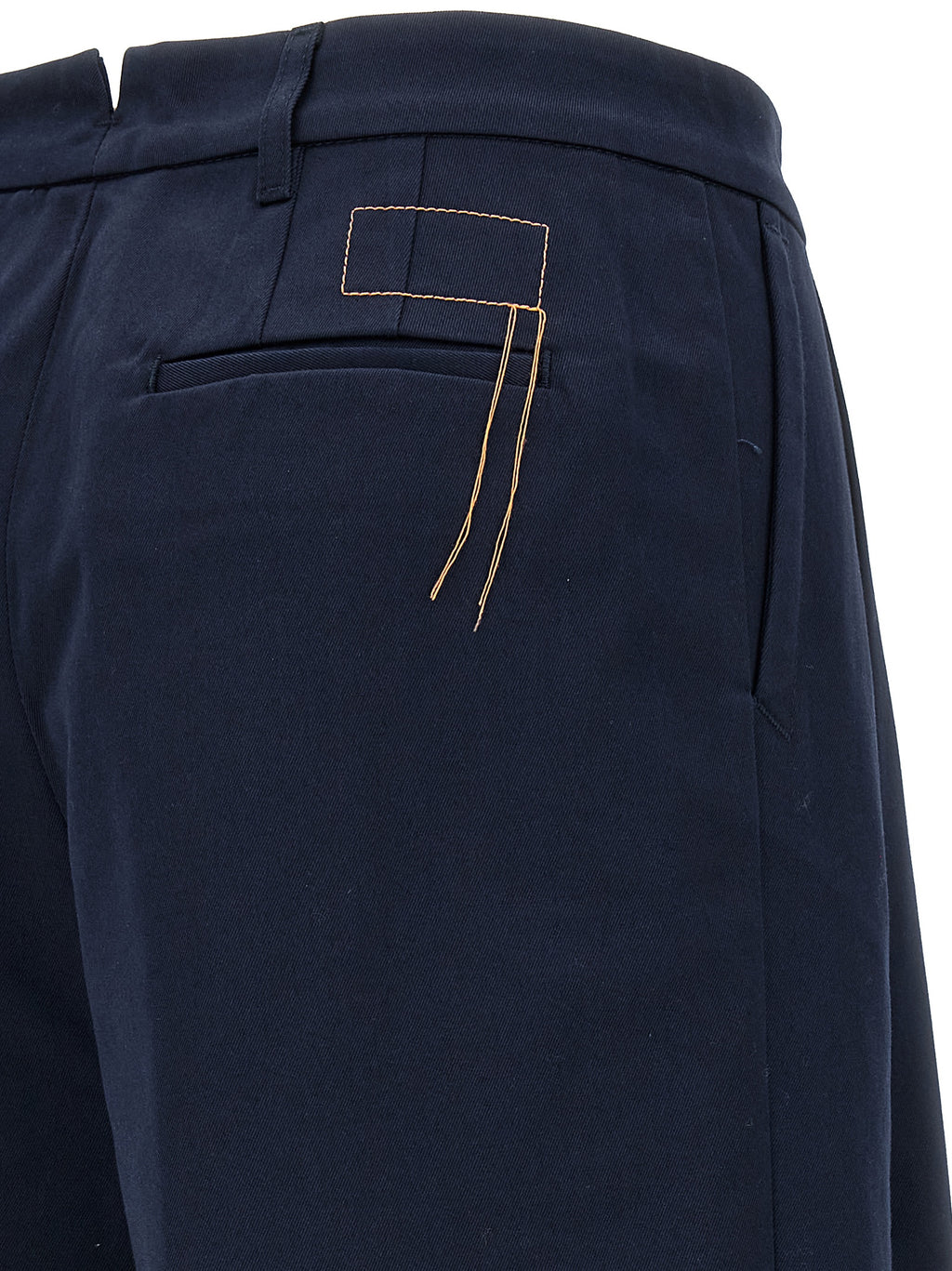 Blue Cotton Casual Pants