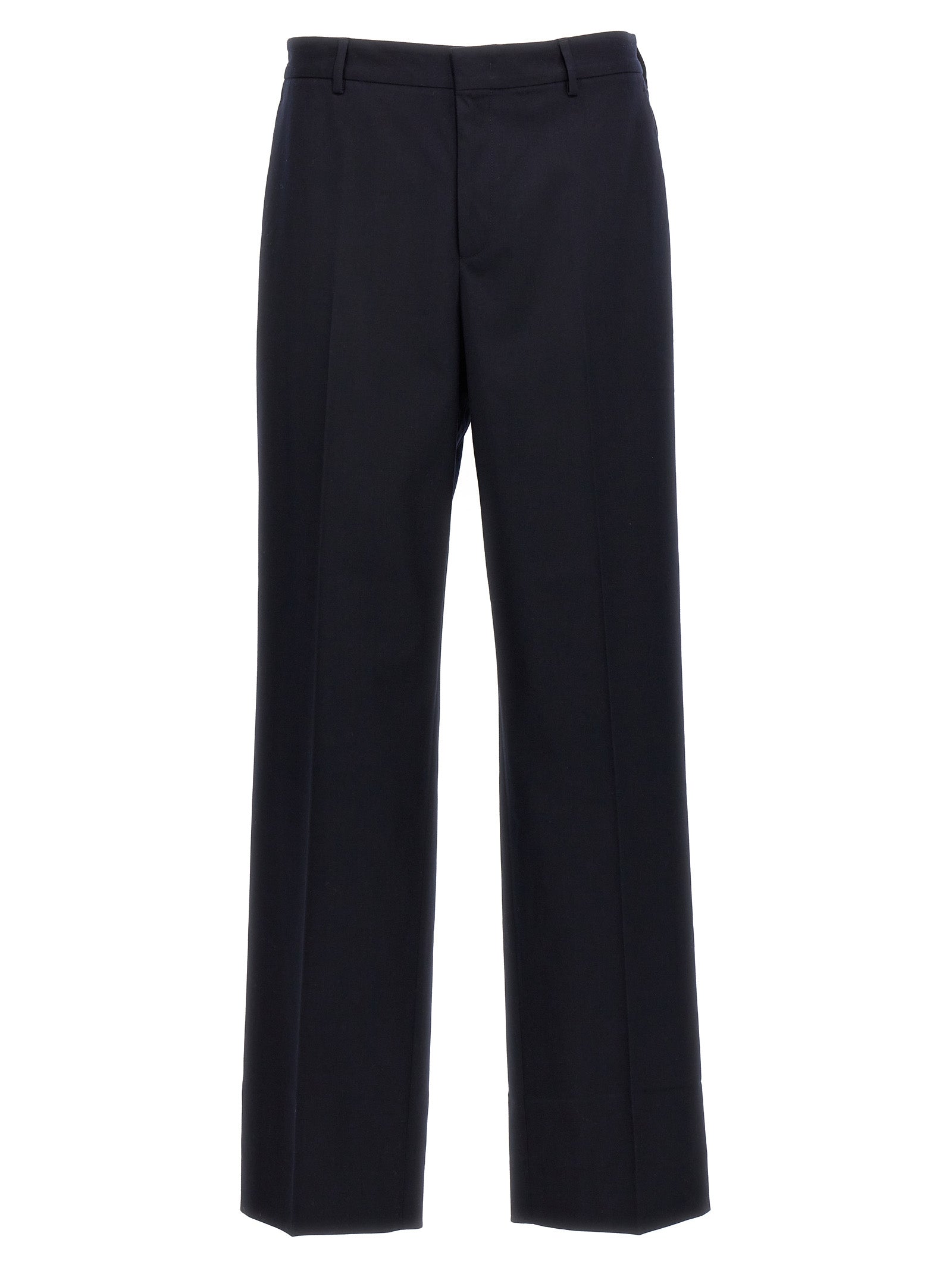 Blue Polyethylene Casual Pants
