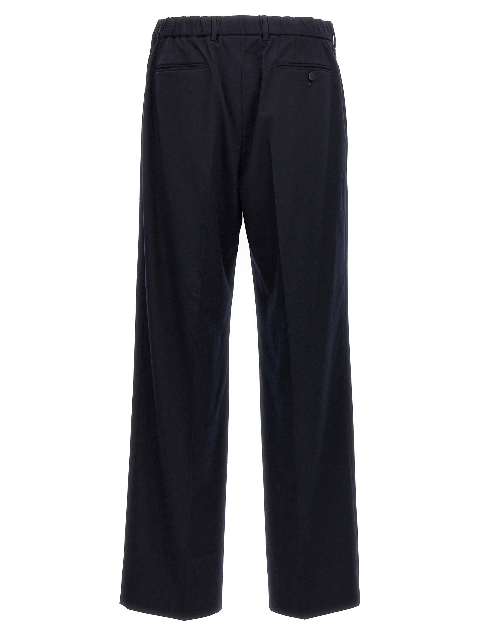Blue Polyethylene Casual Pants