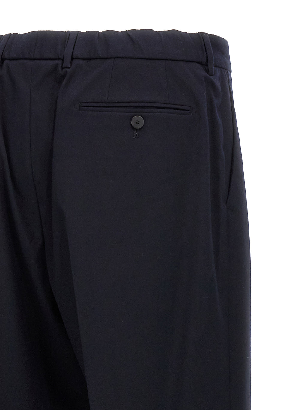 Blue Polyethylene Casual Pants