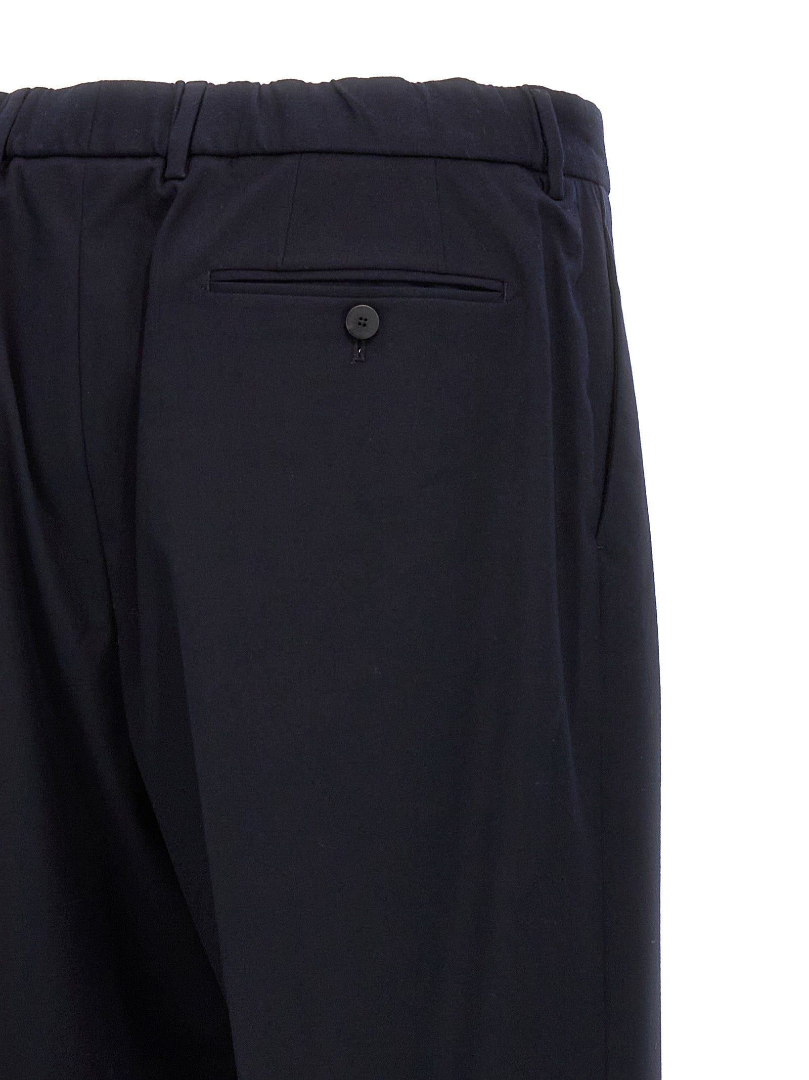 Blue Polyethylene Casual Pants