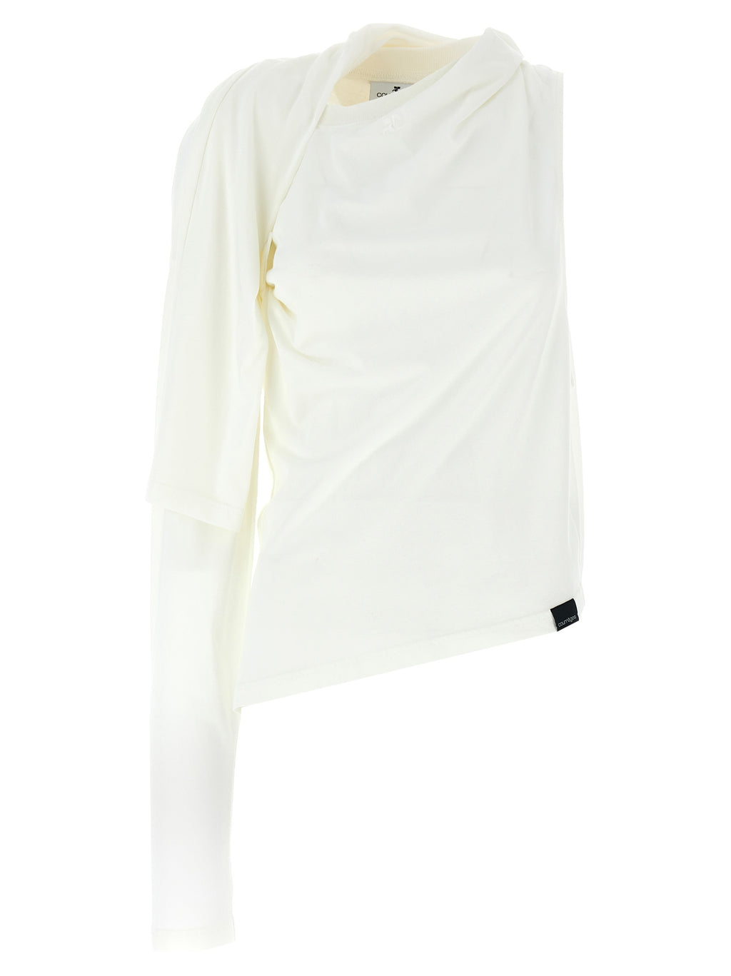 White Cotton Long Sleeve T-Shirt