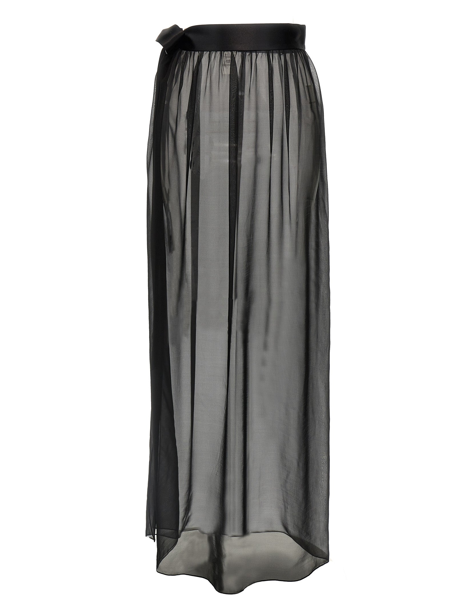 Black Silk Mini Skirt