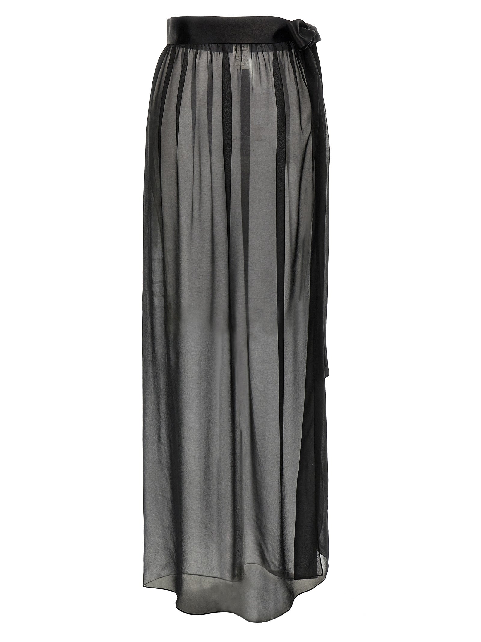 Black Silk Mini Skirt