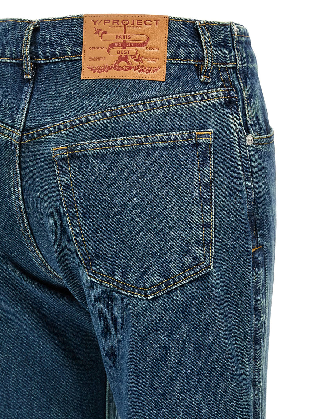 Blue Cotton Flared Jeans
