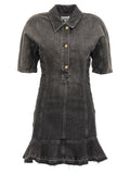 Black Cotton Short Dress