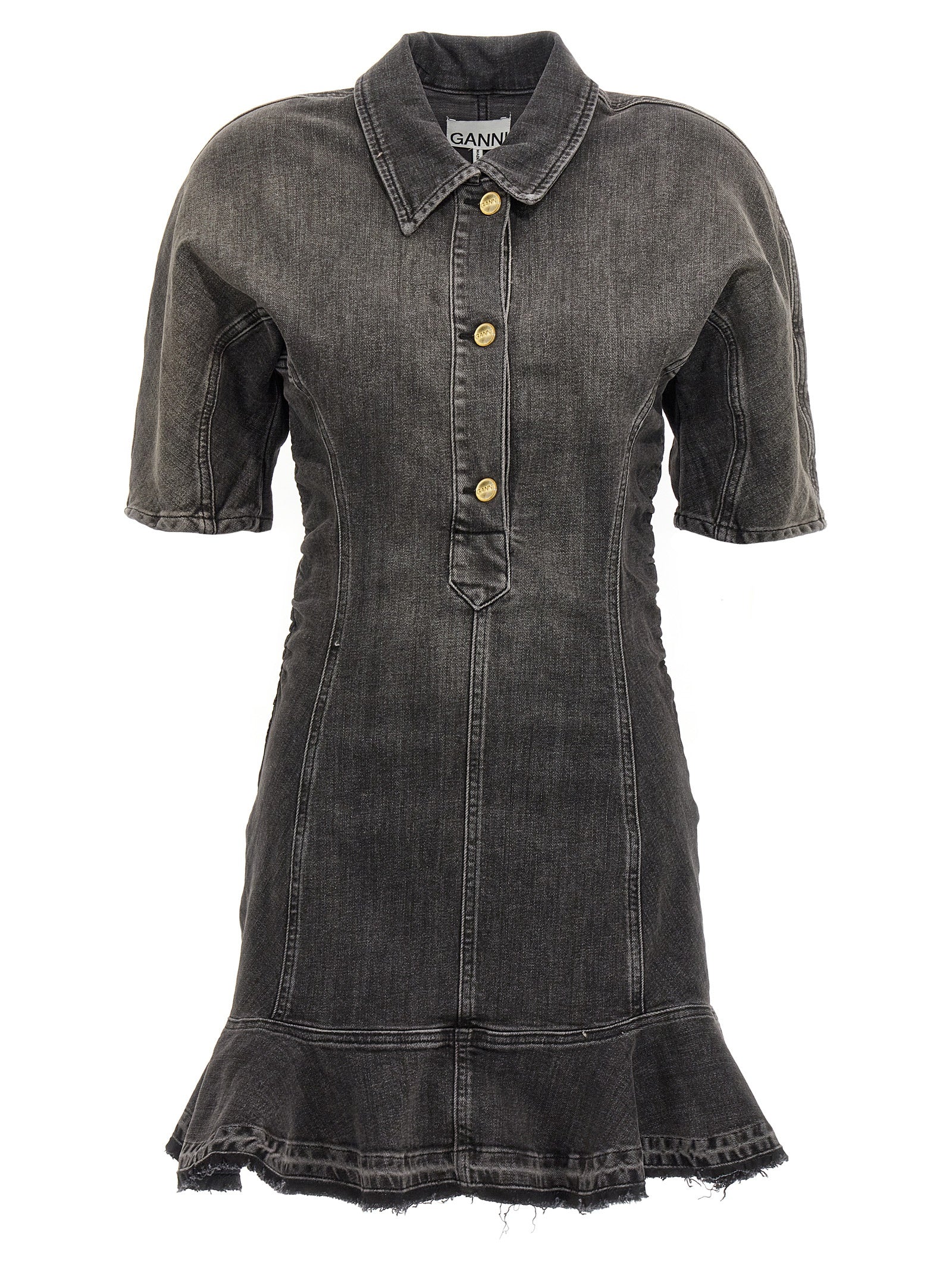 Black Cotton Short Dress
