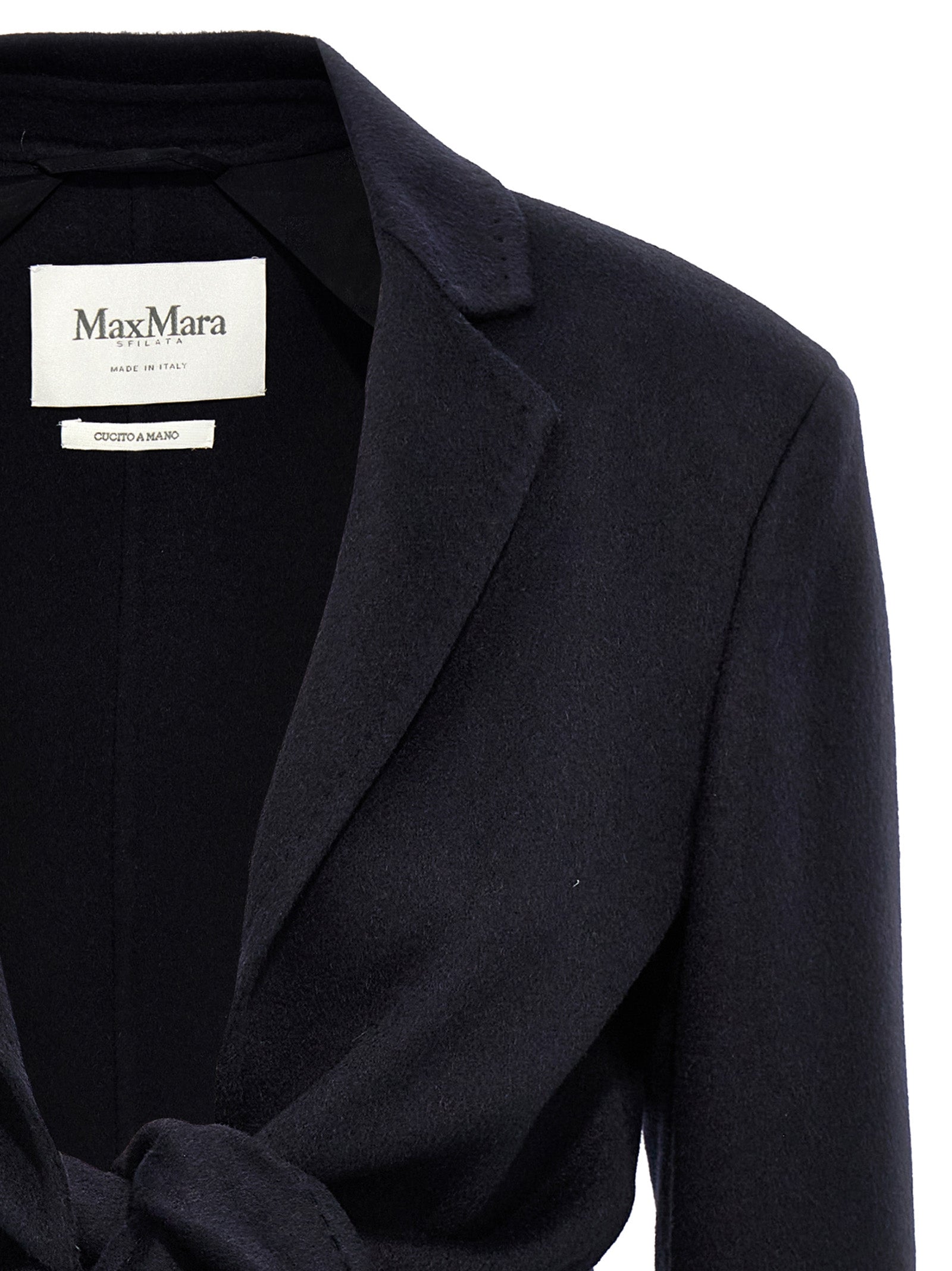 Blue Wool Full-Length Jacket