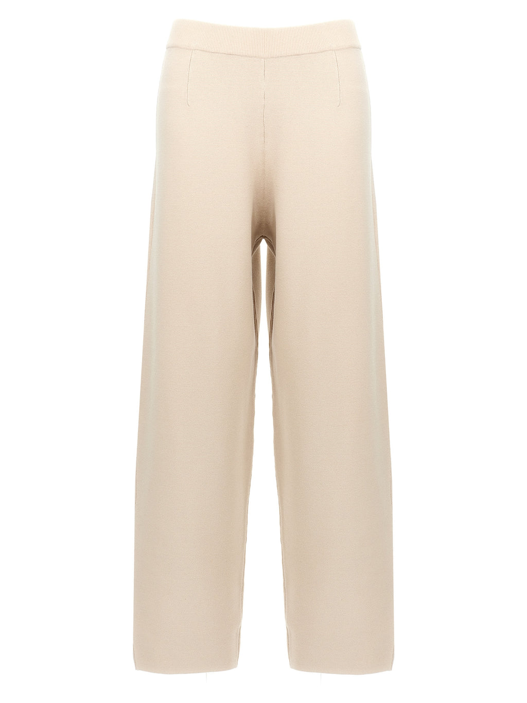 Beige Viscose Casual Pants