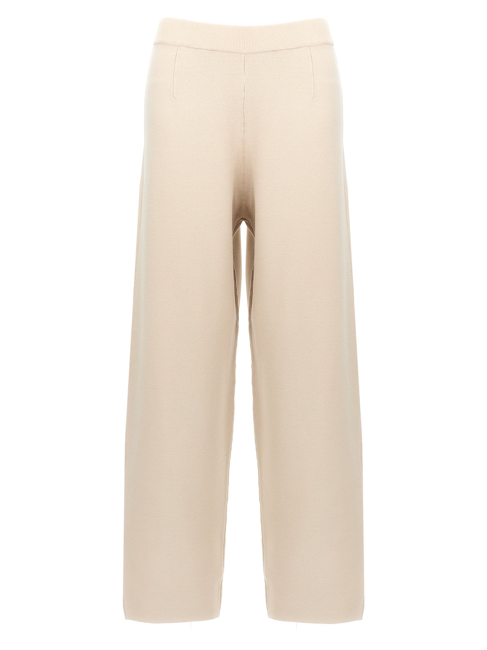 Beige Viscose Casual Pants
